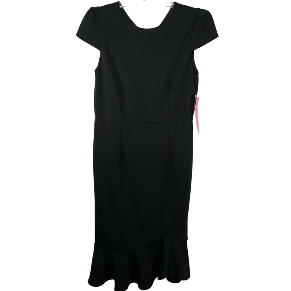 Betsey Johnson puff sleeve scuba crepe dress LBD black nwt size 8 - Picture 6 of 10